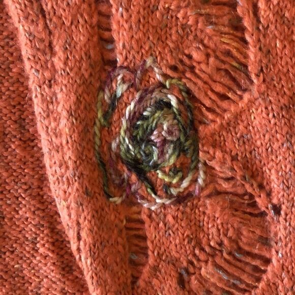 Guess orange short sleeve knit sweater with clasp - Picture 2 of 3